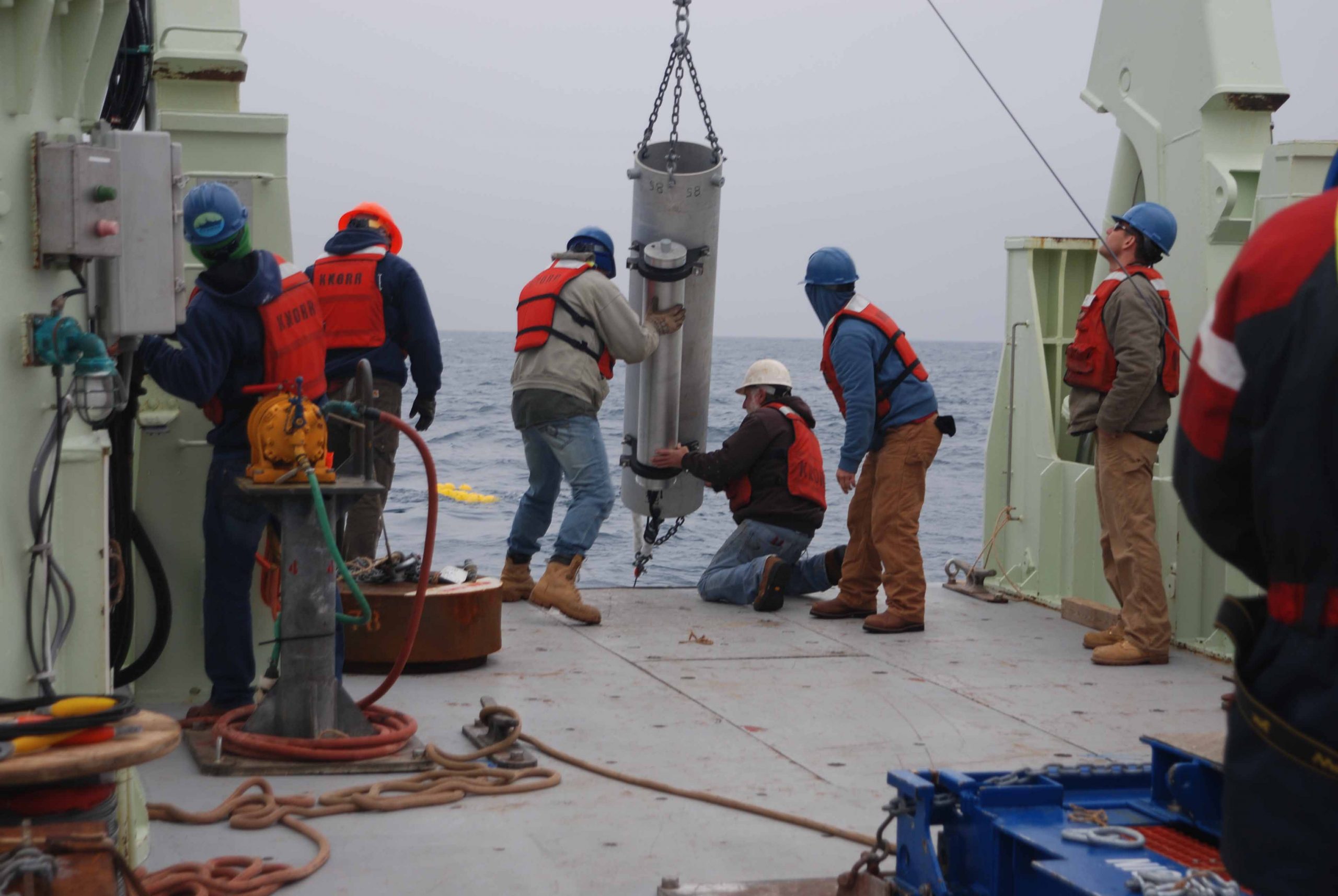 Sound source mooring deployment.